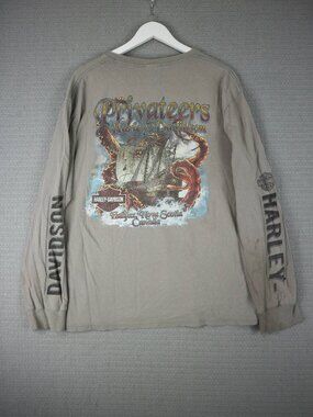 Harley Davidson Distressed Thrashed 2XL Privateers Halifax Longsleeve Tee